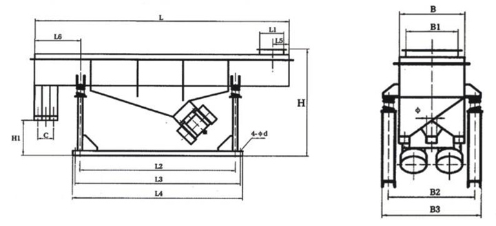 双层振动筛结构图纸
