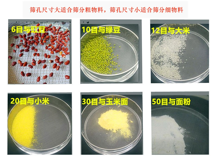 分样筛规格对物料的影响